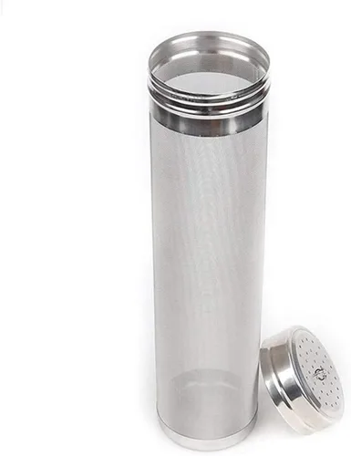 Filtro de tolva seca de cerveza, filtro de lúpulo de acero inoxidable, filtro de malla micrón, cartucho de filtro de cerveza (2.8 x 11.8 pulgadas)