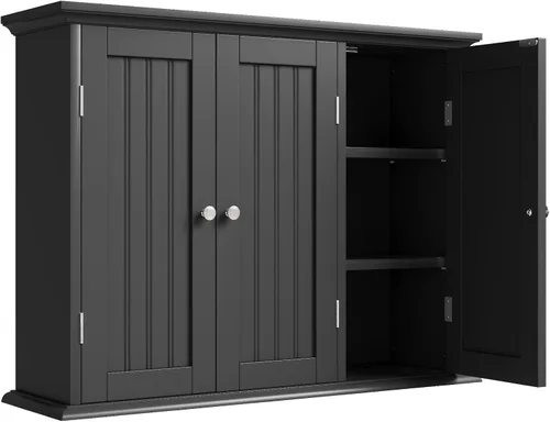 Miniatura 18 de Botiquín ChooChoo de baño para pared, gabinete de almacenamiento que ahorra espacio sobre el inodoro, botiquín de medicina con 2 puertas y estantes