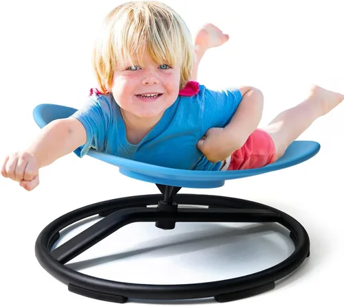 Silla giratoria para niños autistas, juguete sensorial para adolescentes con TDAH/autismo, entrenamiento de equilibrio corporal, regalo calmante Azul