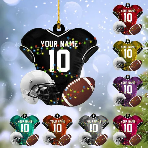 Miniatura 14 de Adorno de fútbol personalizado, para jugadores de fútbol, entrenadores, fanáticos, niños y adultos, decoración deportiva única de vacaciones
