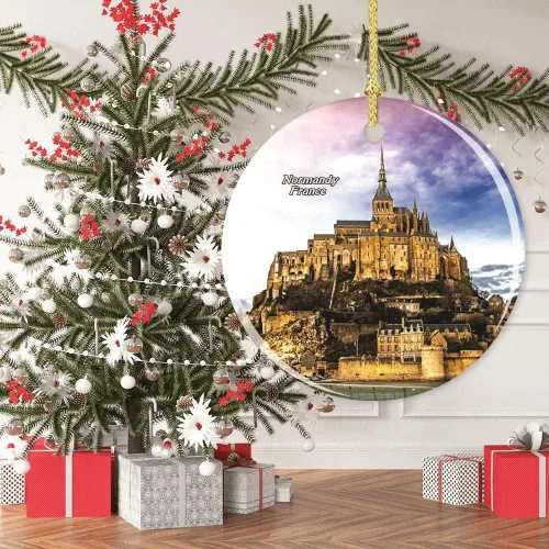 Miniatura 5 de Decoración de Navidad Normandía Francia, adorno de Navidad, recuerdo de recuerdo, adorno de Navidad, regalo de árbol de Navidad, adorno de cerámica