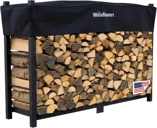 Miniatura 14 de Woodhaven Estante para leña de 12 pies – Marca americana – Estante elevado de almacenamiento de madera de 3/4 cables – Mantiene la madera seca