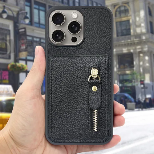 Miniatura 6 de Harryshell Funda compatible con iPhone 13 Pro Max con ranuras para tarjetas [soporta hasta 6 tarjetas] Función de atril, bolsillo con cremallera