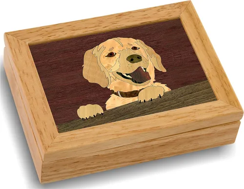 MarqArt Caja de madera para perros hecha a mano en Estados Unidos calidad inigualable única no hay dos iguales obra original de arte en madera 4146