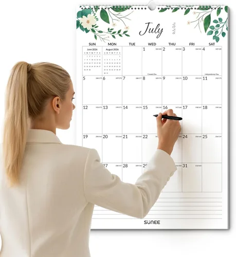Miniatura 20 de SUNEE Calendario de pared grande 2026-2027, 22.75 x 15.5 pulgadas, calendario de julio de 21 meses (finaliza marzo de 2028), vertical extragrande