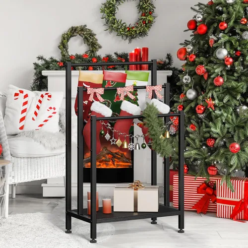 Miniatura 3 de Toallero independiente, toallero de metal de 3 niveles, soporte para manta para dormitorio, soporte de toalla de baño negro, soporte para toallas