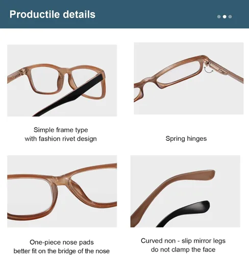 Miniatura 4 de BLUELESS Gafas de lectura de estilo clásico vintage para mujer y hombre
