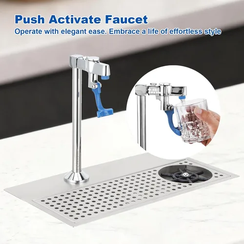 Miniatura 5 de Topyond Enjuague de vidrio, lavadora comercial de vasos de acero inoxidable con salida de agua multiángulo, enjuague para jarra para bar