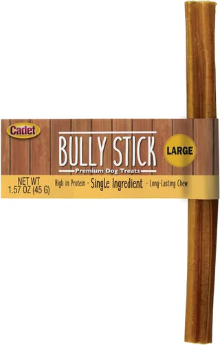 Cadet Bully Sticks para perros grandes, pizza de carne de res totalmente natural, masticables de larga duración sin cuero crudo para masticadores
