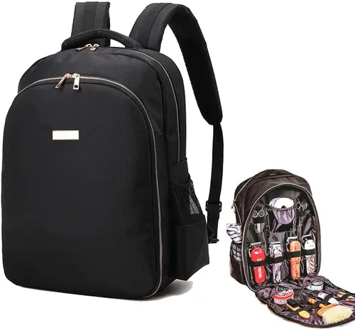 MAXPAND Mochila grande organizadora para peluqueros y suministros portátil para estilista, mochila de viaje, bolsa de herramientas 3 en 1 (negro),