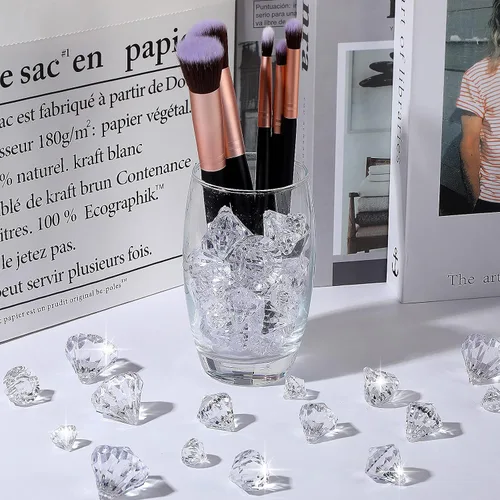 Miniatura 6 de 100 piezas de relleno de jarrón de diamantes para decoración de manualidades, diamantes falsos de varios tamaños, gemas acrílicas de cristal