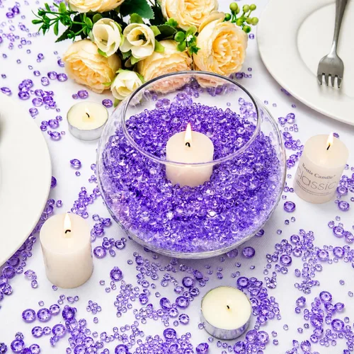 Miniatura 6 de 8700 piezas de confeti de mesa de diamante transparente, rellenos de jarrón Acrylic Vase Fillers, Fake Crystal Gems, Wedding & Bridal Shower
