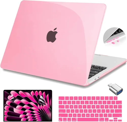 Miniatura 8 de Teryeefi Funda compatible con M3 MacBook Air de 15 pulgadas 2023 2024 versión A3114/A2941, carcasa rígida de plástico con cubierta de teclado