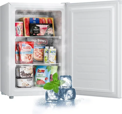 Miniatura 10 de Upstreman Mini congelador vertical pequeño de 3.0 pies cúbicos con puerta reversible, enfriamiento rápido, termostato de 5 niveles ajustable