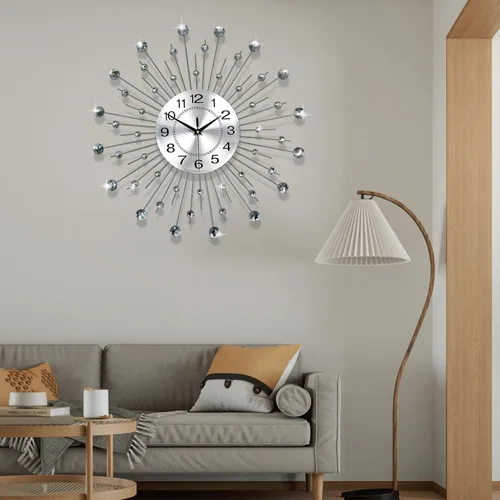 Miniatura 5 de Relojes de pared para decoración de sala de estar, reloj de pared moderno y silencioso a pilas, sin tictac, para dormitorio, cocina, oficina