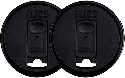 Mason Jar - Tapa para bebida, boca regular, fabricada en Estados Unidos, color negro, paquete de 2