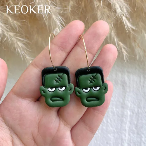 Miniatura 7 de KEOKER Cortadores de arcilla polimérica para Halloween, cortadores de arcilla para la fabricación de aretes de Halloween, 10 formas de Halloween