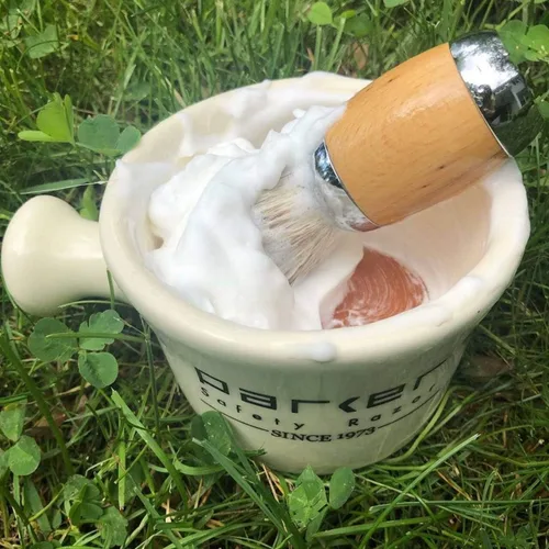 Miniatura 3 de Parker - Taza de afeitado de gres de lujo para usar con jabones de afeitar de hasta 3 pulgadas y cremas de afeitado espumantes, hecha a mano