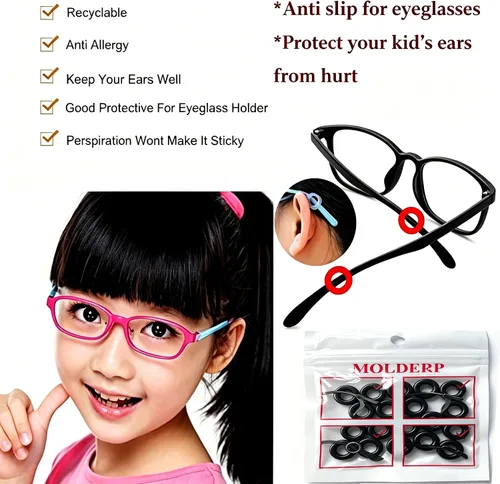Miniatura 4 de MOLDERP Agarre de Oreja para Gafas - Retenedor de Funda de Patilla de Anteojos, Retenedores de Gafas Antideslizantes de Comodidad Para Anteojos
