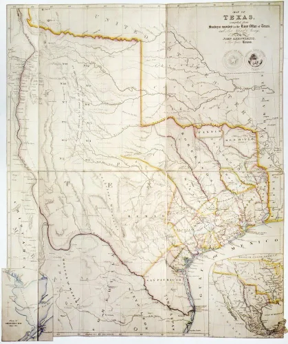 Póster de Texas Map 1841 Nmap of the Independent Republic Of Texas From John ArrowsmithS London Atlas 1841 (18 x 24)