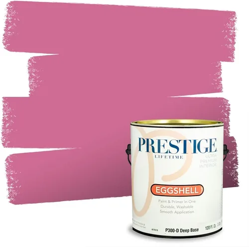 Miniatura 259 de Prestige Paints E100-T-SW6591 Pintura exterior e imprimación en uno, 1 galón, plano, combinación comparable de Sherwin Williams Amaryllis, 1 galón