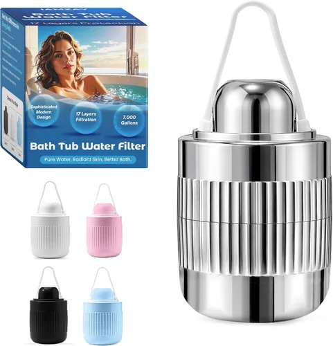 Filtro de baño de 17 etapas para bañera con diseño premium y a prueba de fugas, cartucho de larga duración de 7000 galones con vitaminas C y E +