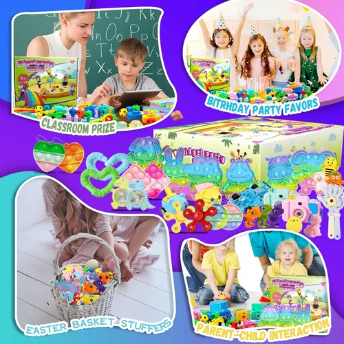 Miniatura 5 de Más de 1000 piezas de recuerdos de fiesta para niños, paquete de juguetes antiestrés, rellenos de calcetines de Navidad, regalo de cumpleaños, caja