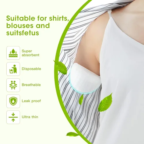 Miniatura 2 de Almohadillas de sudor para axilas de primera calidad para lucha contra la hiperhidrosis [50 piezas] para hombres y mujeres, cómodas, no visibles
