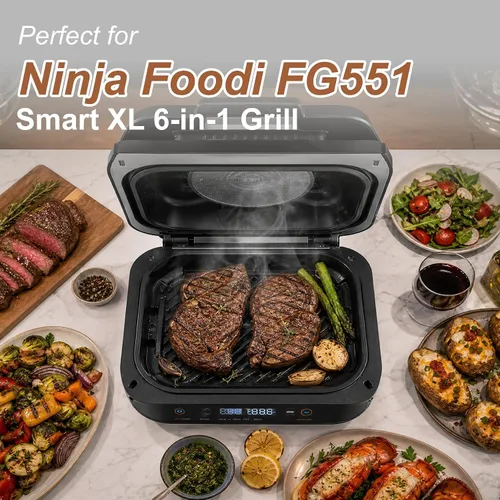 Miniatura 4 de FG551 FG550 DG551 - Parrilla de repuesto para parrillas interiores Ninja Foodi Smart XL 6 en 1, sartén de hierro fundido para parrillas FG551