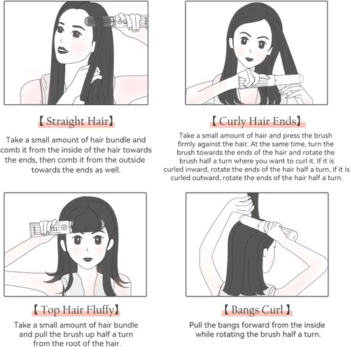 Miniatura 8 de ANLAN Cepillo alisador de pelo inalámbrico portátil para viajes, mini peine alisador iónico caliente para mujeres, recargable y apto para viajes
