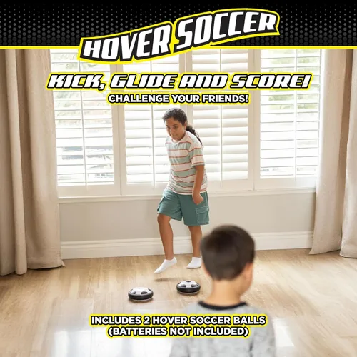 Miniatura 2 de Hover Soccer 2 Pack de los creadores de Stomp Rocket – Juguete de fútbol de aire en interiores con luces LED y parachoques acolchados para niños