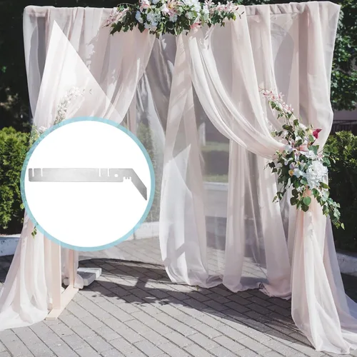 Miniatura 5 de 4 piezas de colgador de barra transversal doble de 9' con barra valance para soporte de cortina de tubo de fondo de escenario para boda