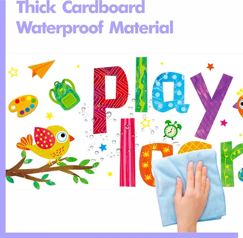 Miniatura 4 de Cartel de Banner para Aula, 2 Piezas de Decoración de Tablón de Anuncios Coloridas, Carteles Motivacionales para Escuela y Aula de Jardín
