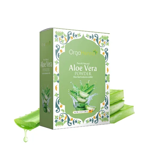 Polvo de aloe vera orgánico 100% puro y natural, Aloe Barbadensis Miller, polvo de hierbas multiusos — 100 g (3.52 oz)