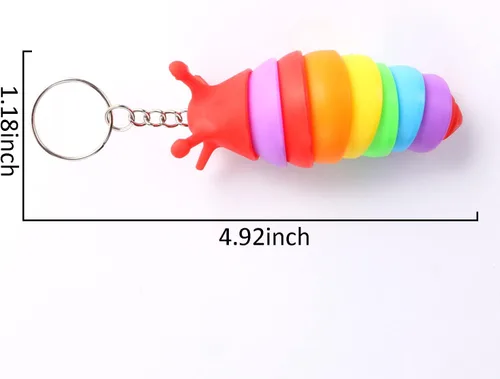Miniatura 7 de MEIEST 6 piezas de mini juguetes para la ansiedad, diseño articulado en 3D, oruga elástica para aliviar el estrés, juguete de mano flexible, ideal