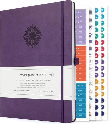 Miniatura 21 de Smart Planner Pro - Planificador diario sin fecha - Agenda grande A4 - Logre objetivos y aumente la productividad con secciones semanales