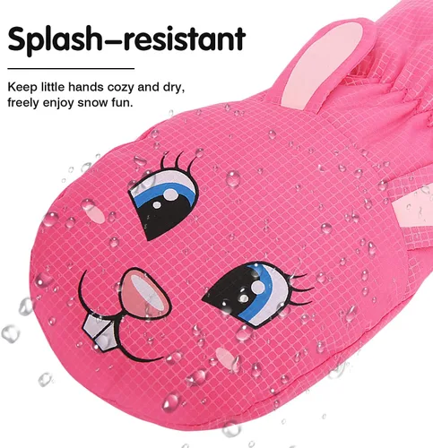 Miniatura 3 de MoKo Manoplas de esquí para niños, guantes impermeables y resistentes al viento para niñas y niños, guantes térmicos de invierno para nieve