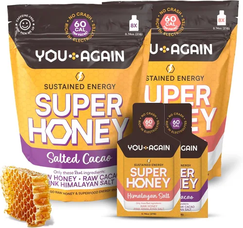 Miniatura 10 de You Again Gel de Energía Limpia Super Miel de la Selva, Chocolate Salado del Himalaya Reposición de Electrolitos Combustible para Correr Gel