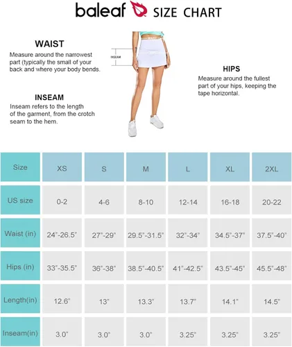 Miniatura 6 de BALEAF - Falda pantalón de verano para mujer, diseño de tiro alto, de 13pulgadas, con 4 bolsillos, para tenis, golf, correr o entrenar.
