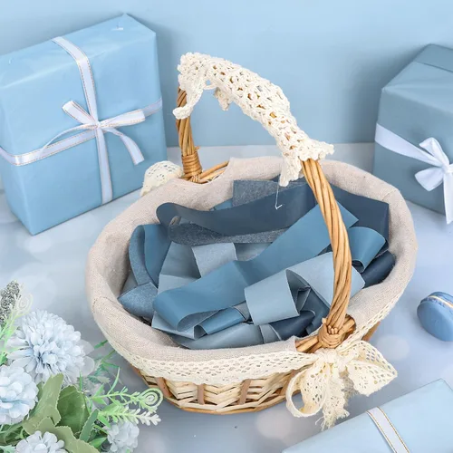 Miniatura 4 de Whaline 90 hojas de papel de seda azul polvoriento, papel de regalo azul degradado de 13.7 x 19.6 pulgadas, 6 colores sólidos para manualidades