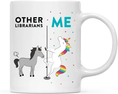 Miniatura 14 de Andaz Press Funny Quirky - Taza de té de café de cerámica de 11 onzas, regalo de agradecimiento, otros actores yo, unicornio de caballo, 1 paquete
