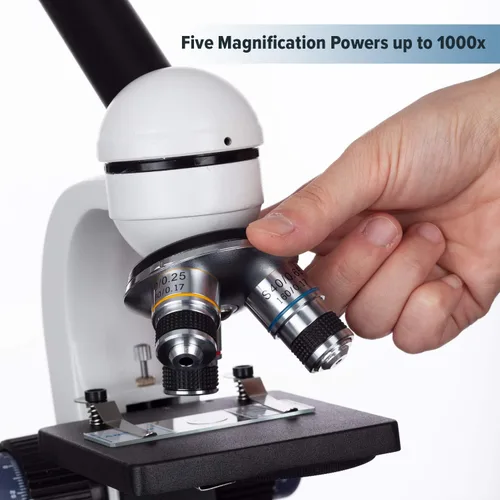 Miniatura 5 de Microscopio AmScope 40 x-1000 x LED para estudiantes + cámara USB de 5 MP