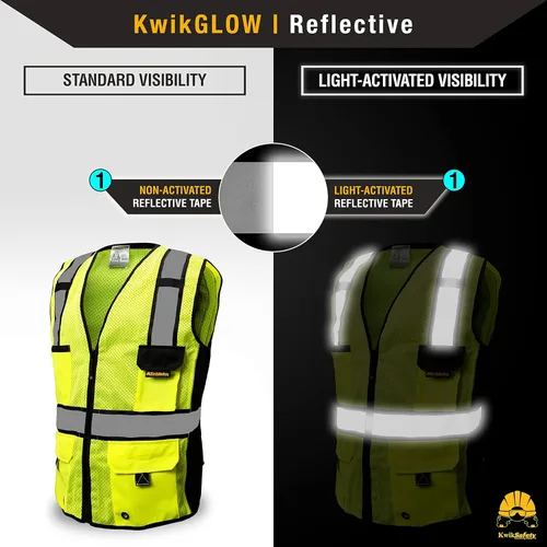 Miniatura 3 de KwikSafety - Charlotte, NC - RoadBOSS Econ & Premium Safety Vest Class 2 Reflective Vest ANSI OSHA Safety Vest for Men