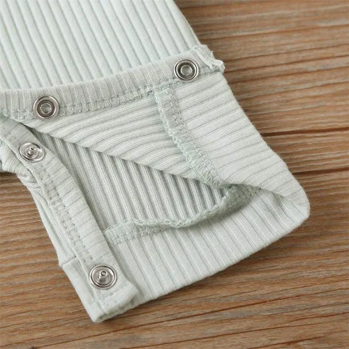 Miniatura 13 de Mameluco unisex de manga corta para bebé recién nacido, con botones, de una pieza, ropa de color sólido