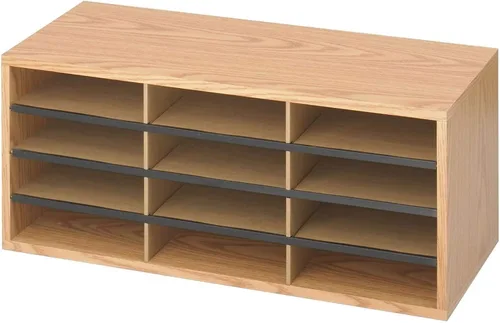Miniatura 5 de Safco - Organizador de Literatura, 24 Compartimentos, Buzón para Oficina y Aula con Estantes Ajustables, Organizador de Papel y Correo de Madera