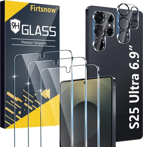 Miniatura 12 de firtstnow Paquete de 3 protectores de pantalla de vidrio para Samsung Galaxy S25 Plus [6.7 pulgadas] + Paquete de 3 protectores para lentes