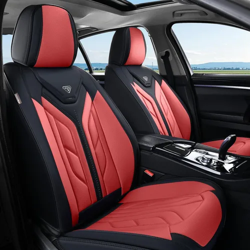 Miniatura 45 de Coverado Fundas de Asiento Delantero para Automóvil, 2 Piezas Fundas de Asiento de Cuero para Automóviles, Protector de Asiento de Automóvil Solo