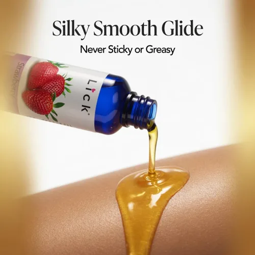 Miniatura 6 de Lick Aceite de masaje con sabor a fresa con vitamina E natural, aceite corporal comestible cálido para masaje de parejas, suave de larga duración