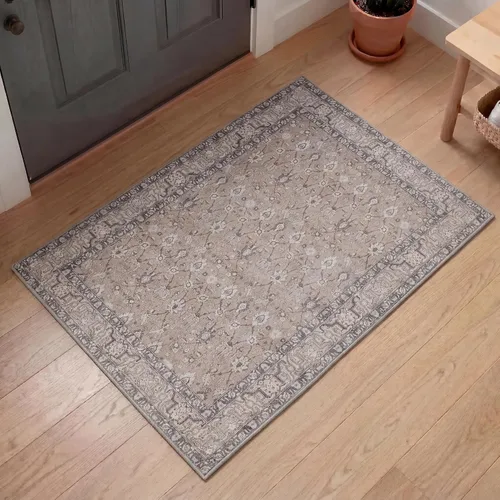 Miniatura 23 de Kuden Alfombra pequeña de 2 x 3, lavable a máquina, parte trasera antideslizante, estilo vintage, suave, pelo bajo, alfombras de área para entrada