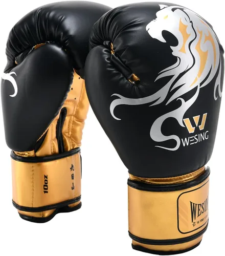 Wesing - Guantes de boxeo de grado profesional para mujeres y hombres, guantes de entrenamiento de gel para kickboxing, guantes de entrenamiento de